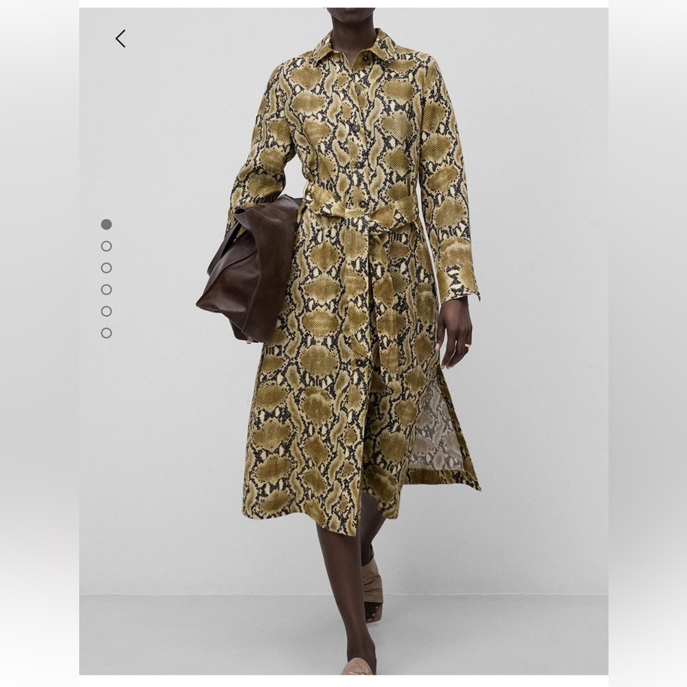 NWT Adolfo Dominguez Linen Snake Print Midi Dress, size 8(US)